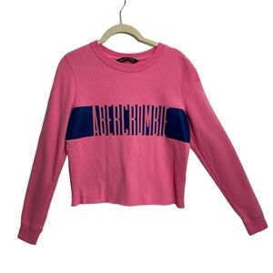 ABERCROMBIE & FITCH‎ Cropped Crew Neck Sweatshirt, Size SMALL